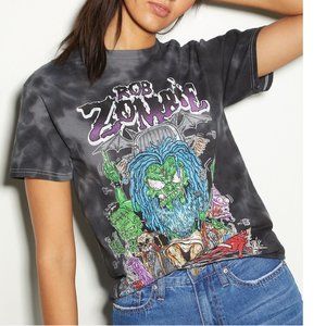 Rob Zombie Bapho Censored metal rock Tie Dye Official Boyfriend T-Shirt L NWT